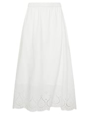 M&Co White 100% Cotton Broderie Midi Skirt - Image 6 of 6