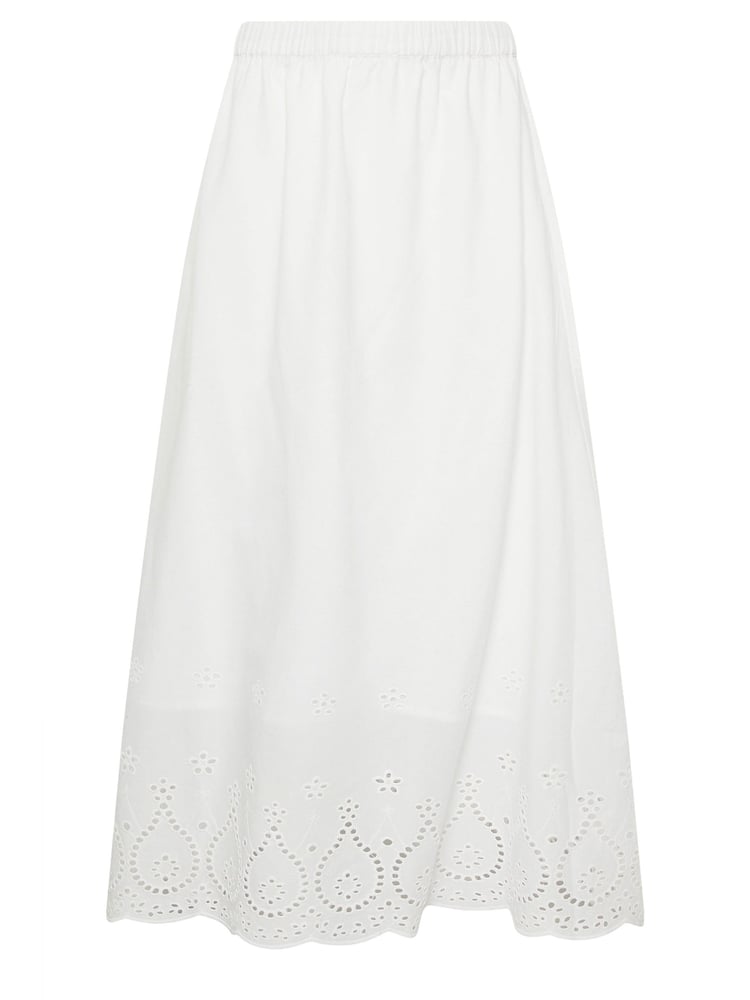 M&Co White 100% Cotton Broderie Midi Skirt - Image 6 of 6