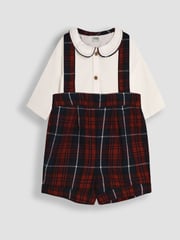 JoJo Maman Bébé Red 2-Piece Body & Checked Shorts Set - Image 1 of 6