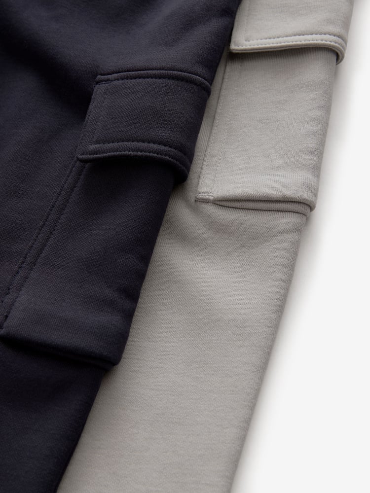 Navy/Grey Slim Fit Slim Cargo Joggers 2 Pack (3-16yrs) - Image 6 of 6 Navy/Grey Slim Fit Slim Cargo Joggers 2 Pack (3-16yrs) - Image 6 of 6