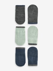 Sage Green, Navy & Charcoal 3 Pair Magic Mittens Set (3mths-6yrs) - Image 1 of 4