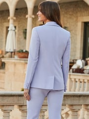 Sosandar Purple Shawl Collar Tailored Blazer - Image 3 of 5