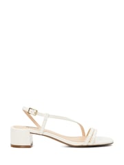 Dune London White Maryanna Low Block Heel Sandals - Image 3 of 7