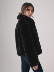 The Set Black Boxy Faux Fur Coat - Image 5 of 8