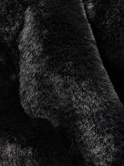 The Set Black Boxy Faux Fur Coat - Image 8 of 8
