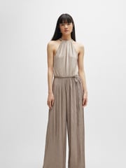 BOSS Natural Plissé Pleat Belt Sleeveless Jumpsuit - Image 4 of 5
