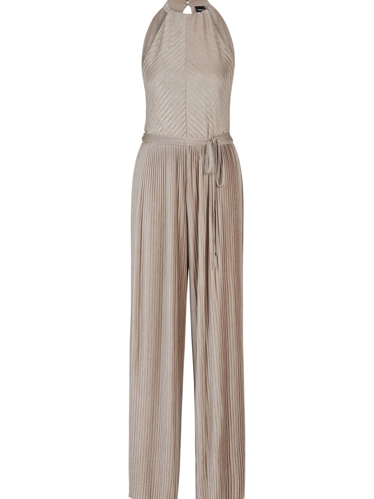 BOSS Natural Plissé Pleat Belt Sleeveless Jumpsuit - Image 5 of 5