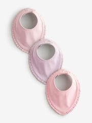 Pink Frill Baby Bibs 3 Pack - Image 1 of 6