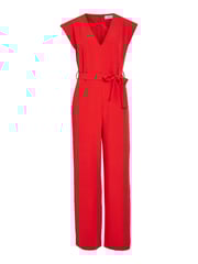 VILA Red Tie Waist Smart Jumpsuit - Image 5 of 6
