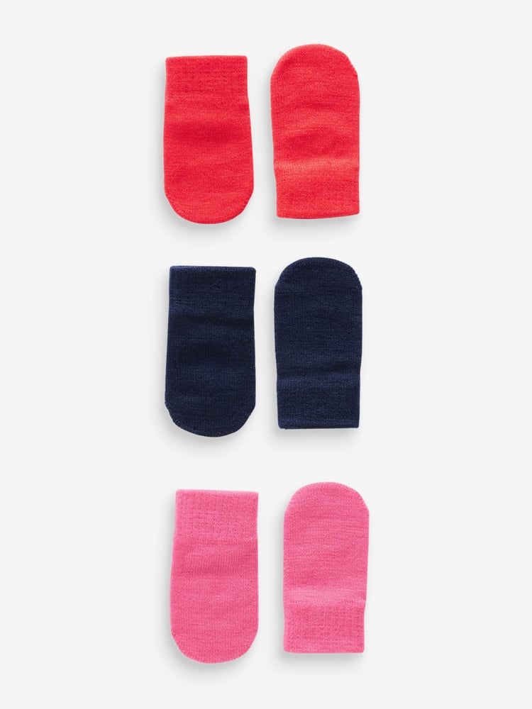 Navy,Pink & Purple Magic Mittens 3 Pack (3mths-6yrs) - Image 1 of 1
