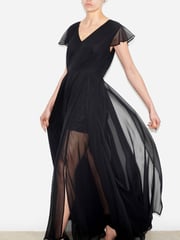 Religion Black Axis Capped Sleeve Maxi Dress With Full Skirt - Image 3 of 5