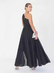 Religion Black Sheer One Shoulder Maxi Dress With Full Skirt - Image 2 of 6