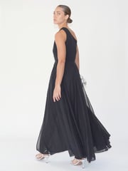 Religion Black Sheer One Shoulder Maxi Dress With Full Skirt - Image 6 of 6