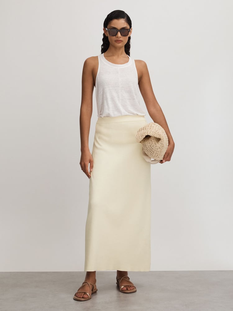 Anna Quan Knitted Cotton Midi Skirt - Image 1 of 5