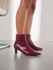 Red Patent Forever Comfort® Chisel Toe Ankle Boots - Image 1 of 9
