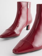 Red Patent Forever Comfort® Chisel Toe Ankle Boots - Image 7 of 9