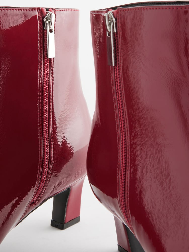 Red Patent Forever Comfort® Chisel Toe Ankle Boots - Image 9 of 9
