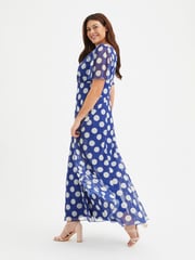 Scarlett & Jo Blue Isabelle Angel Sleeve Maxi Dress - Image 3 of 4