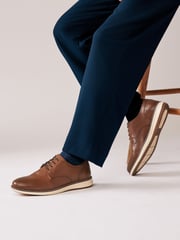 Tan/Brown Leather Derby Shoes - Image 1 of 7