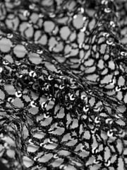 Black Sequin Mesh Bow Back Blouse - Image 8 of 8
