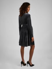 JoJo Maman Bébé Charcoal Sparkle V-Neck Maternity Mini Dress - Image 2 of 5