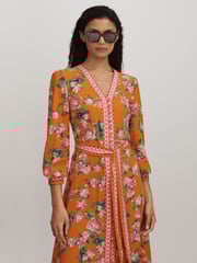 Raishma Silk Belted Midi Dress - Image 3 of 5