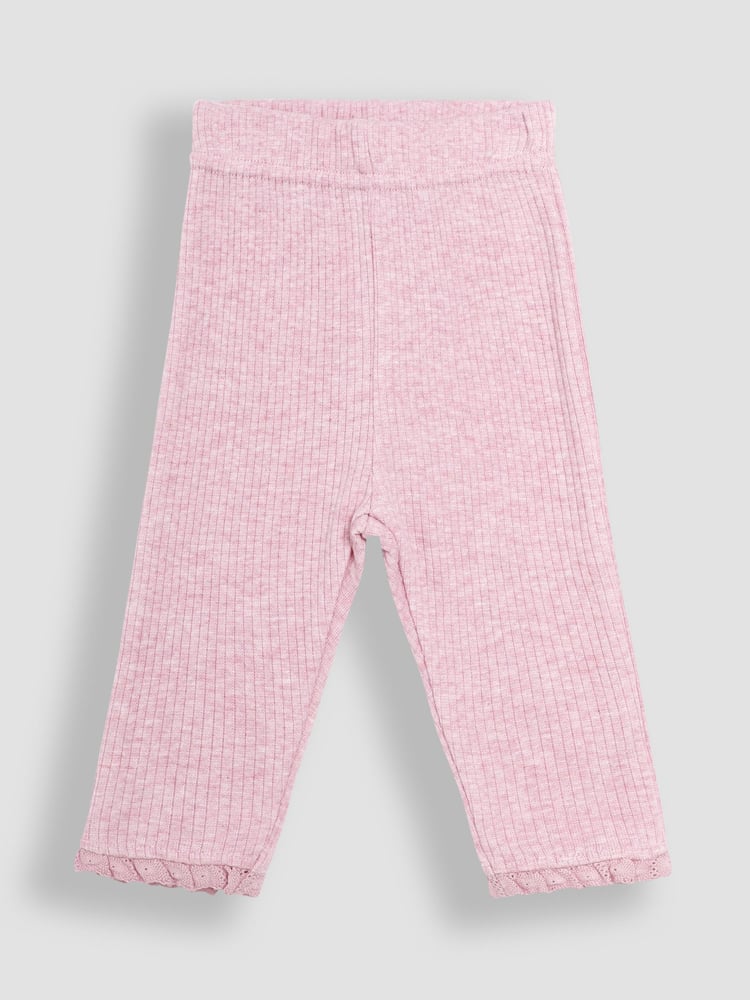 JoJo Maman Bébé Pink 2-Pack Rib Leggings - Image 2 of 7