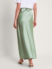 Monsoon Green Sofia Satin Maxi Skirt - Image 2 of 5