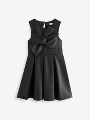 Black Scuba Bow Occasion Dress (1.5-16yrs) - Image 4 of 7