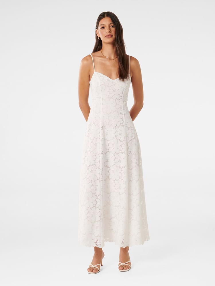 Forever New White Vivienne Lace Longline Dress - Image 1 of 4