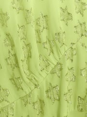 River Island Lime Green Glitter Star Maxi Dress - Image 4 of 4