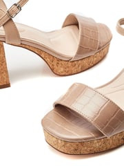 Moda in Pelle Lysha Two Part Cork Platform Sandals - Image 4 of 4