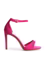 Linzi Pink Elsa Faux Suede Barely There Heeled Sandals - Image 2 of 4
