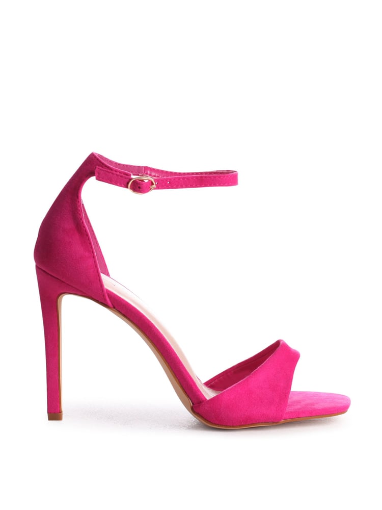 Linzi Pink Elsa Faux Suede Barely There Heeled Sandals - Image 2 of 4