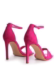 Linzi Pink Elsa Faux Suede Barely There Heeled Sandals - Image 4 of 4
