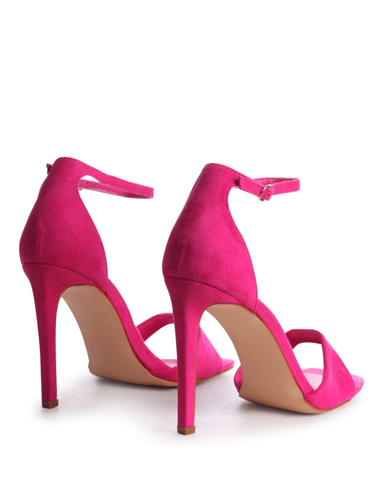 Linzi Pink Elsa Faux Suede Barely There Heeled Sandals - Image 4 of 4