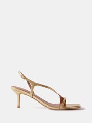 Mint Velvet Gold Minimalist Kitten Heels - Image 1 of 4