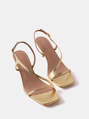Mint Velvet Gold Minimalist Kitten Heels - Image 2 of 4