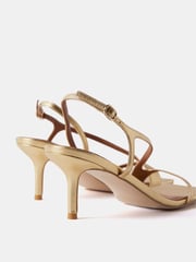 Mint Velvet Gold Minimalist Kitten Heels - Image 3 of 4