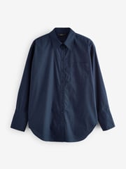 Navy Embellished Gem Oversized 100% Cotton Shirt - Image 6 of 7