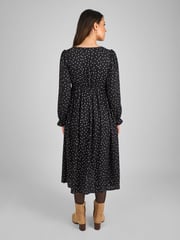 JoJo Maman Bébé Black Polka Dot V-Neck Maternity Midi Dress - Image 2 of 4