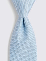 MOSS Blue Textured Tie - Image 2 of 4