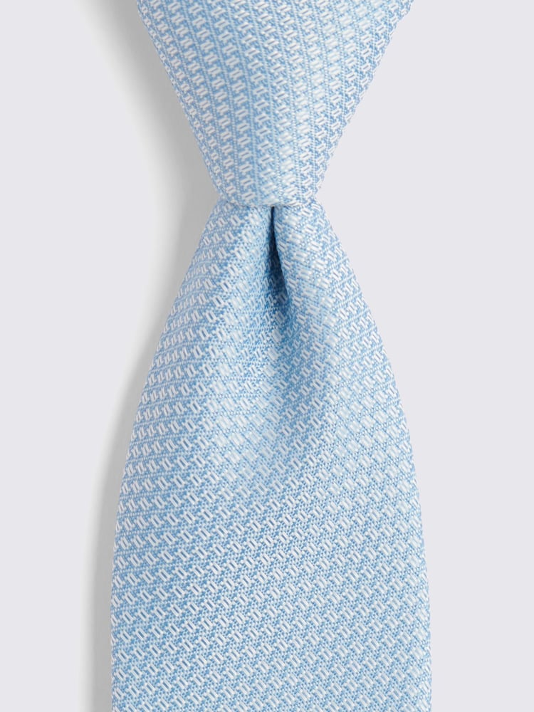 MOSS Blue Textured Tie - Image 2 of 4