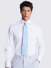 MOSS Blue Textured Tie - Image 3 of 4
