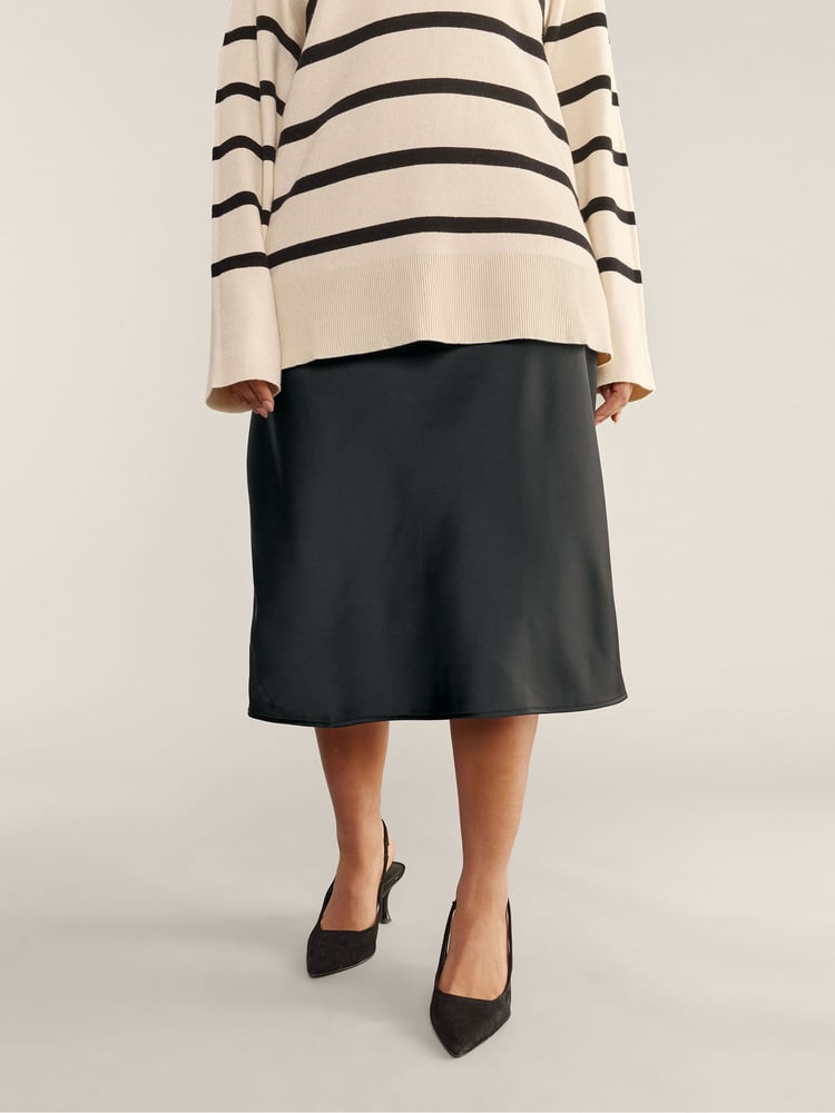 Evans Satin Bias Cut Skirt - Image 1 of 3