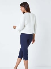Roman White Pleated Textured Cropped Jacket - Image 3 of 5