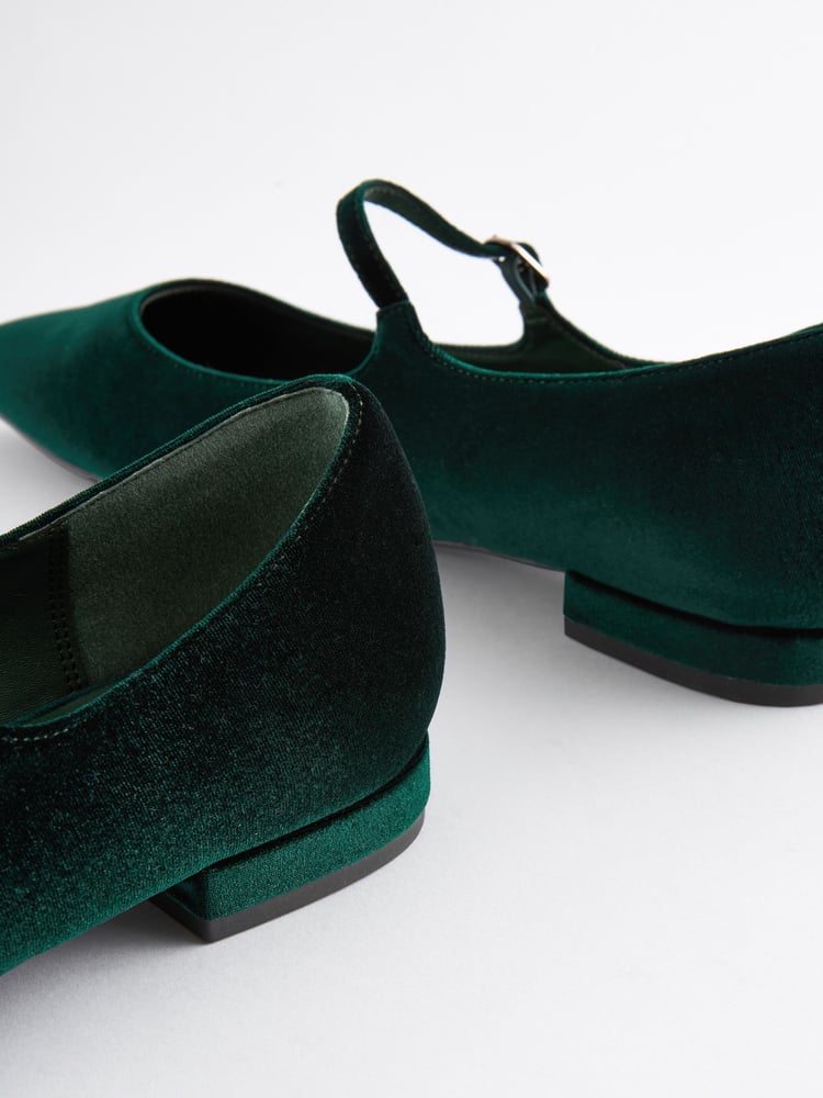 Green Velvet Forever Comfort® Point Toe Mary Jane Shoes - Image 7 of 7