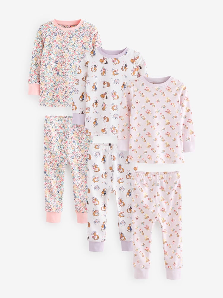 Multi Snuggle Pyjamas 3 Pack - Image 1 of 9