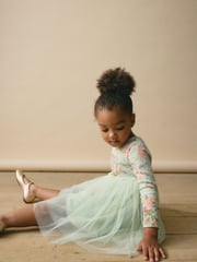 Green Long Sleeve Mesh Dress (3mths-7yrs) - Image 4 of 7