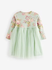 Green Long Sleeve Mesh Dress (3mths-7yrs) - Image 6 of 7